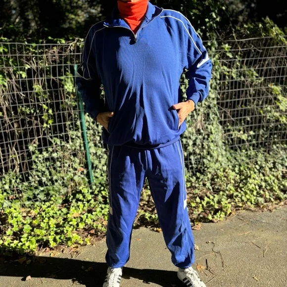 KAPPA—VTG Two-Piece Quarter-Zip Tracksuit—Mens XL—Blue, Black & White—Omni Logos